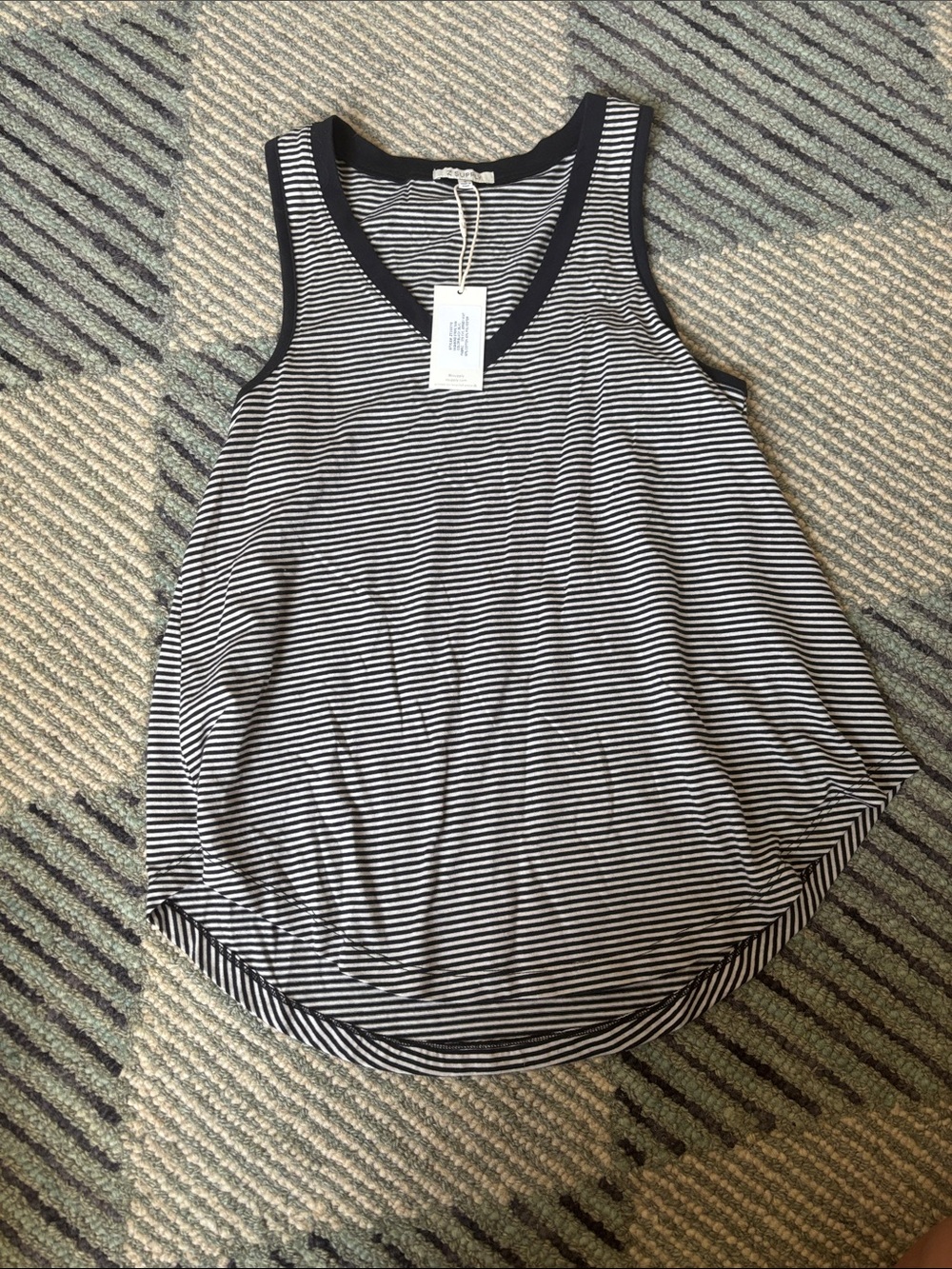 Z Supply Black & White vagabound Striped V-Neck Tank